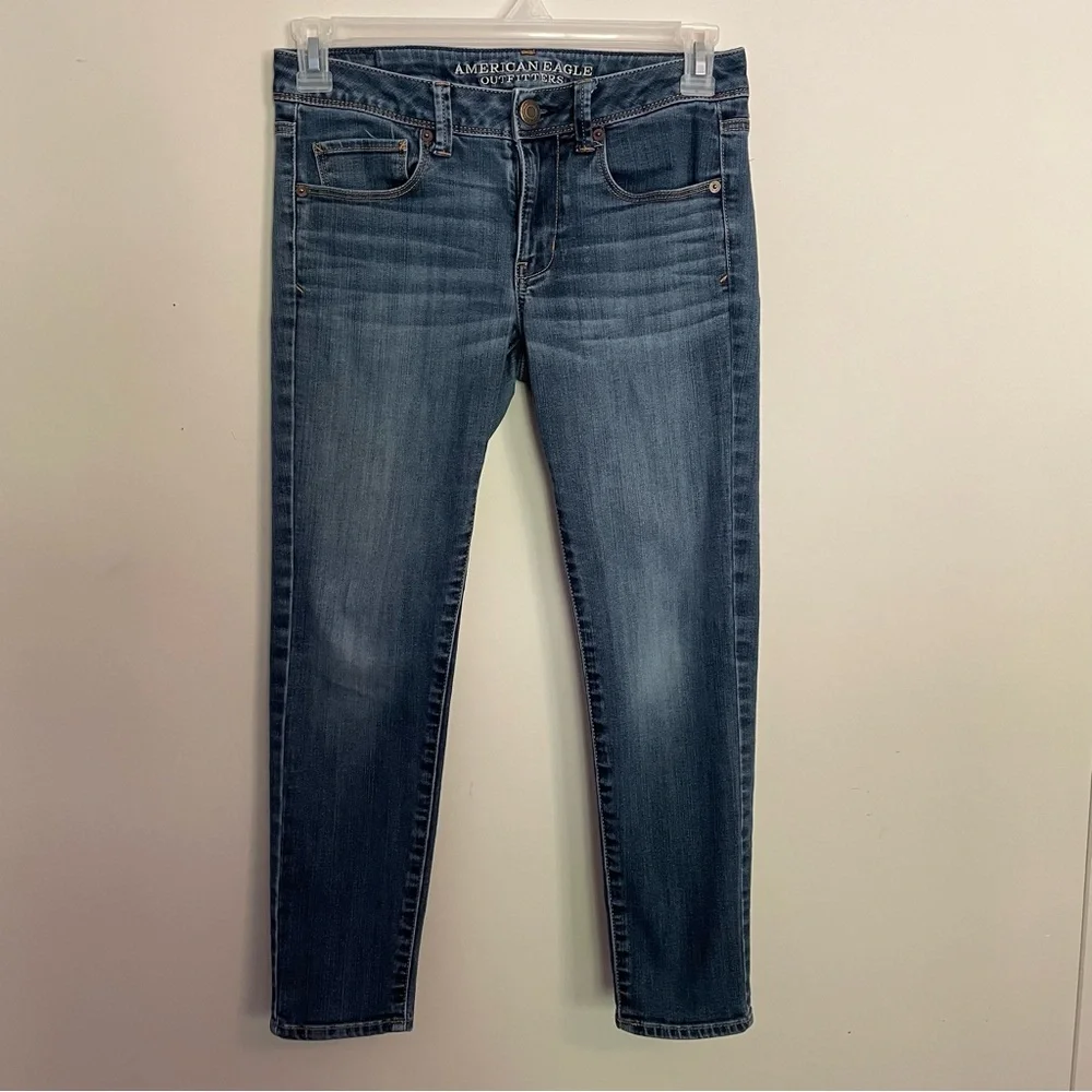 American Eagle Super Skinny Blue Jeans Womens Size 6 Regular Preowned (65) - Picture 2 of 14